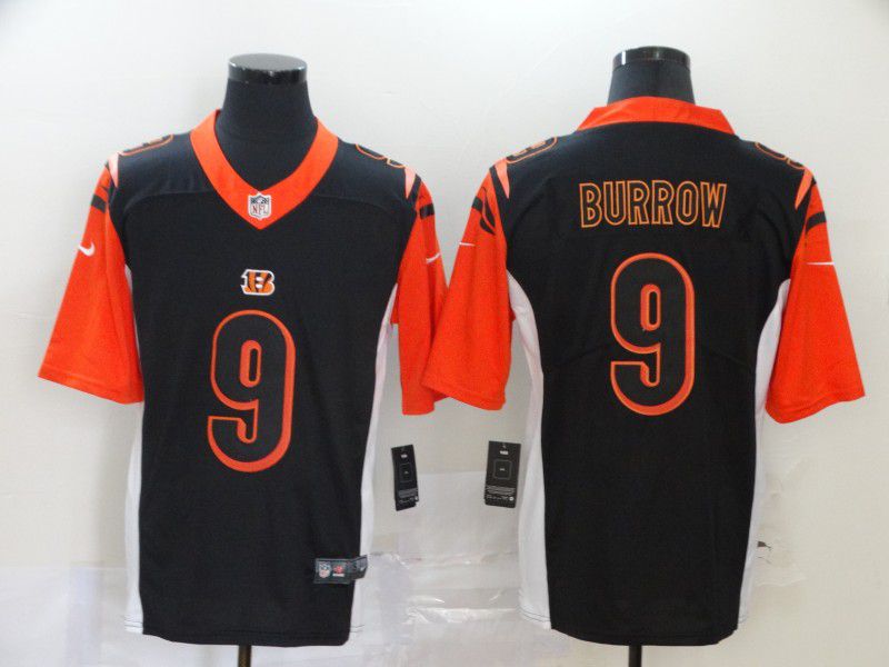 Men Cincinnati Bengals #9 Burrow Black Nike Vapor Untouchable Stitched Limited NFL Jerseys